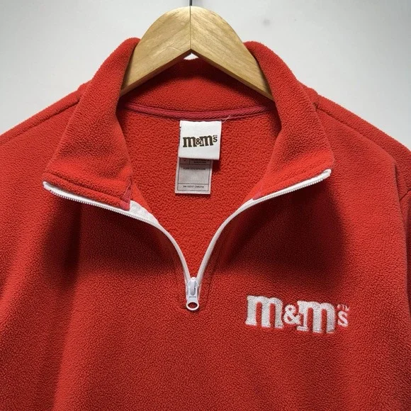 M&M Jacket Womens's M Pullover Mock Neck 1/4 Zip Red - Picture 8 of 11